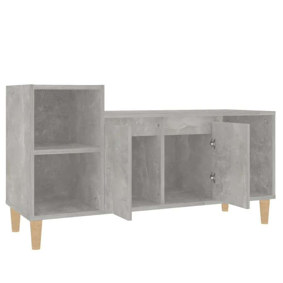 Meuble TV Gris béton 100x35x55 cm Bois d'ingénierie - 5