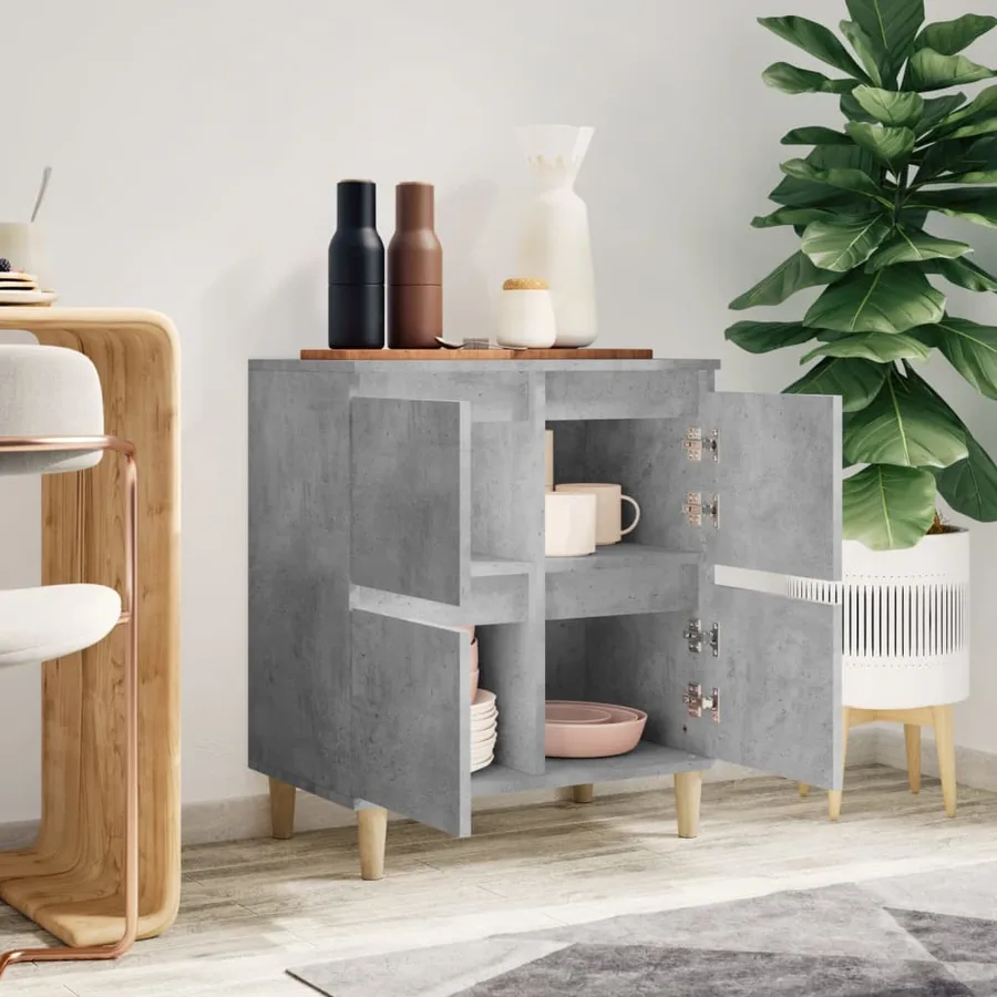 Buffet Gris béton 60x35x70 cm Bois d'ingénierie - 3