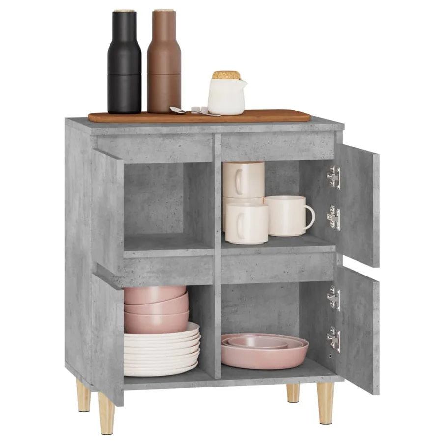 Buffet Gris béton 60x35x70 cm Bois d'ingénierie - 5