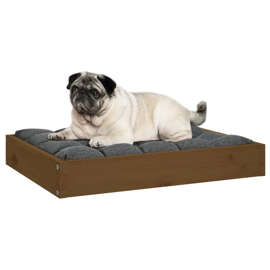 Lit pour chien Marron miel 61,5x49x9 cm Bois de pin solide - 6