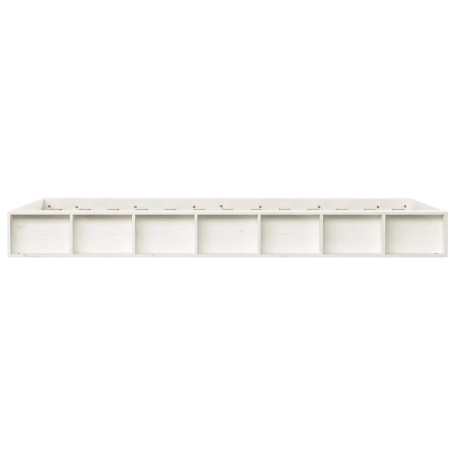 Cadre de lit sans matelas blanc 135x190 cm bois massif - 5