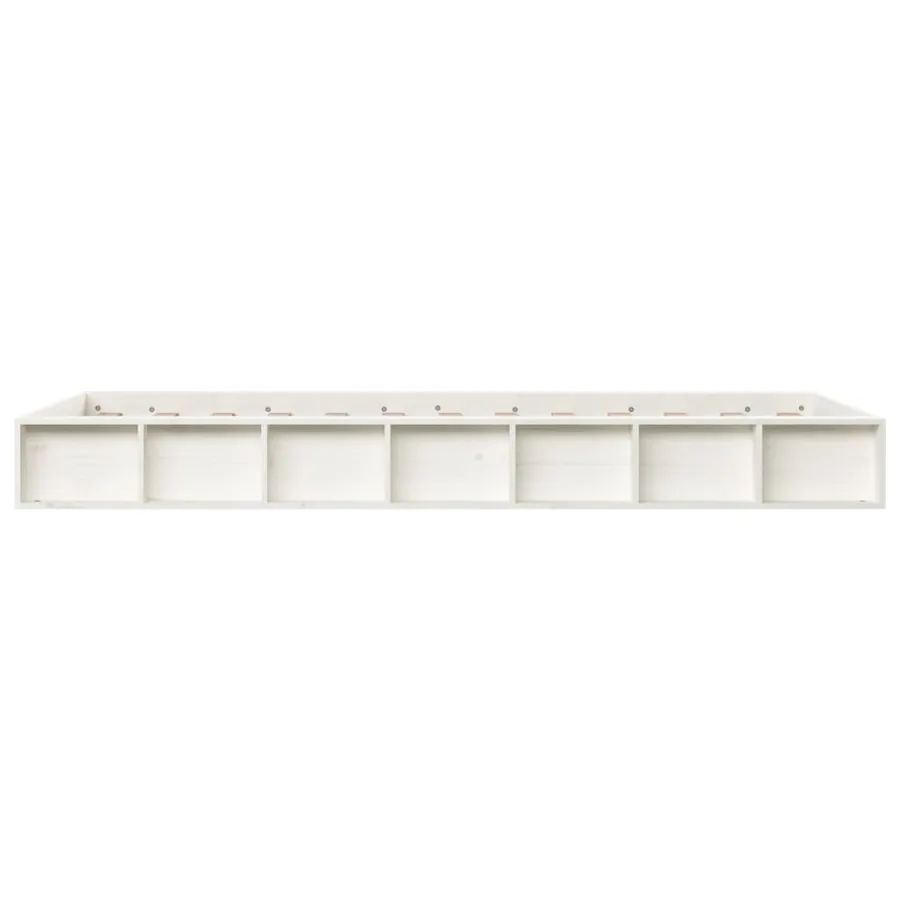 Cadre de lit sans matelas blanc 75x190 cm bois massif - 5
