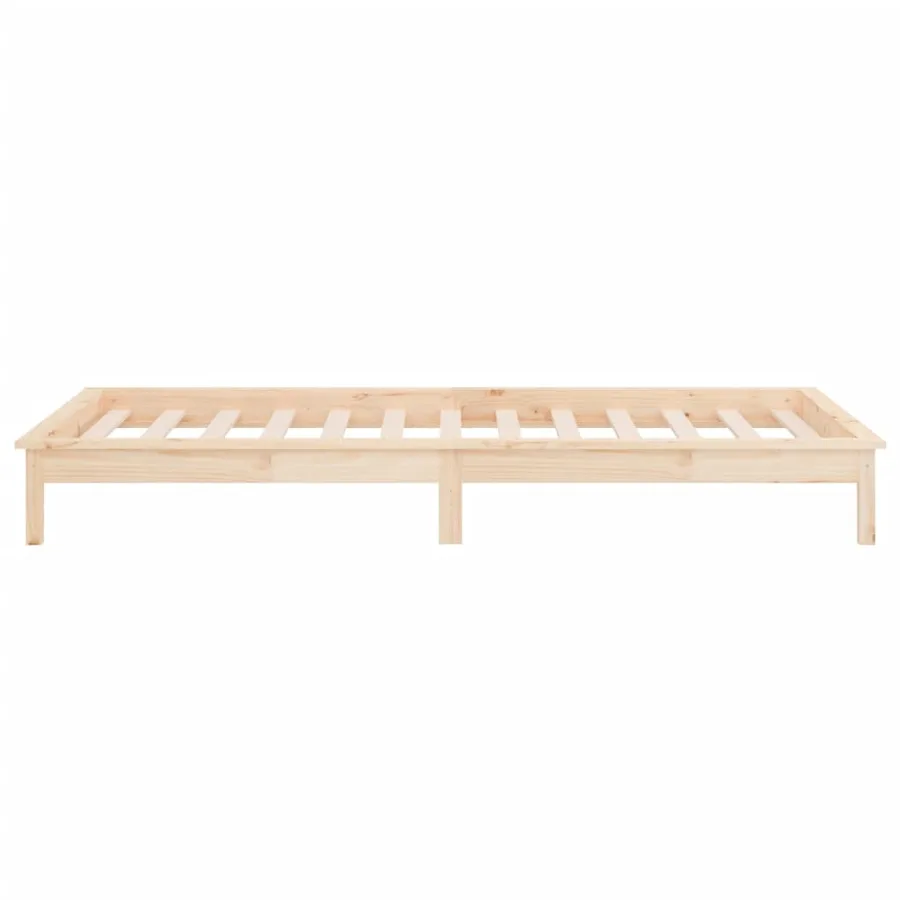 Cadre de lit à LED sans matelas 90x190 cm bois massif - 8