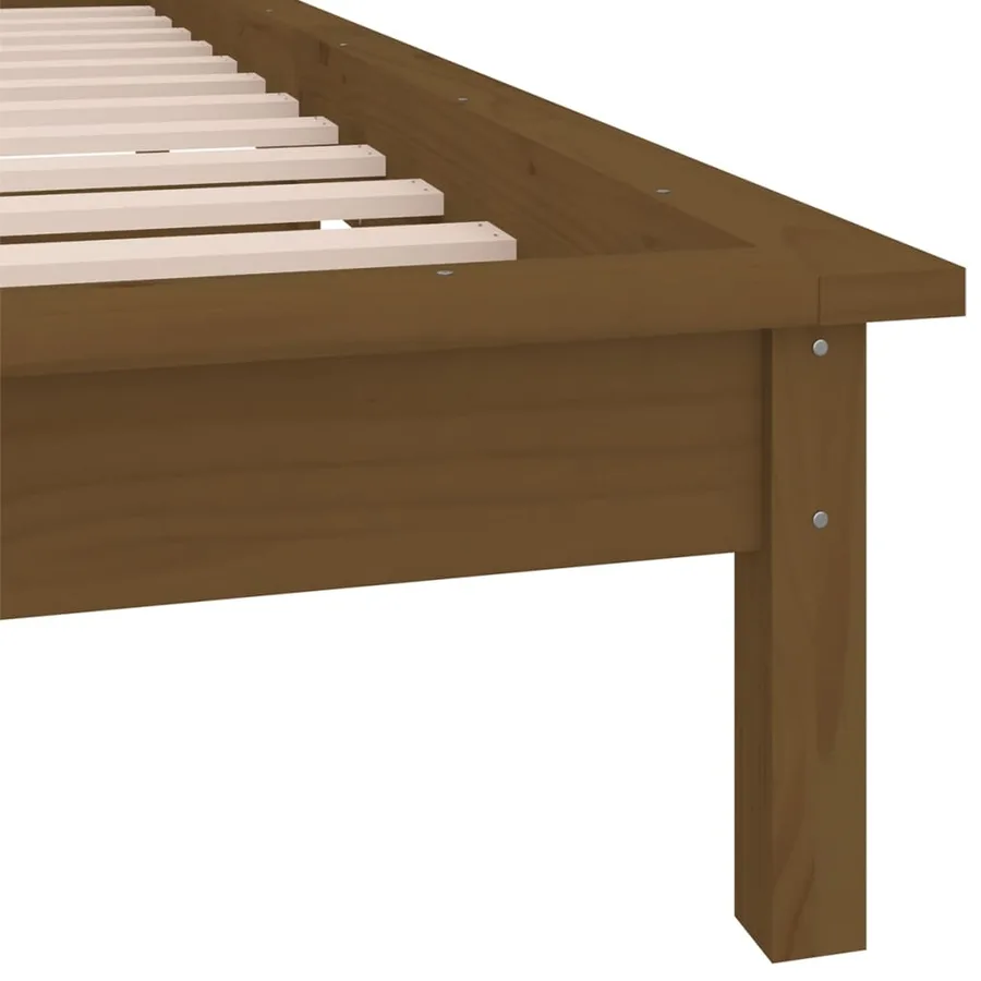 Cadre de lit à LED sans matelas 75x190 cm bois massif - 9