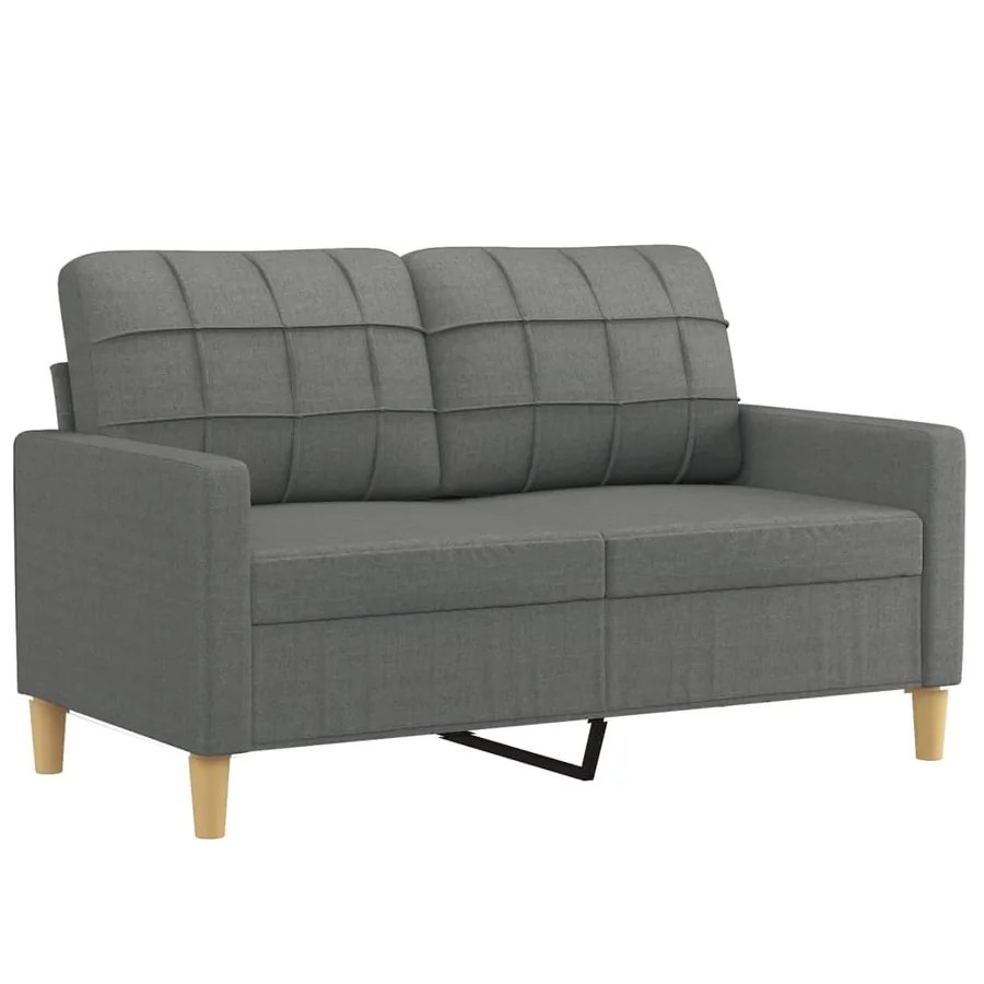 Ensemble de canapés 3 pcs avec coussins Gris foncé Tissu - 3