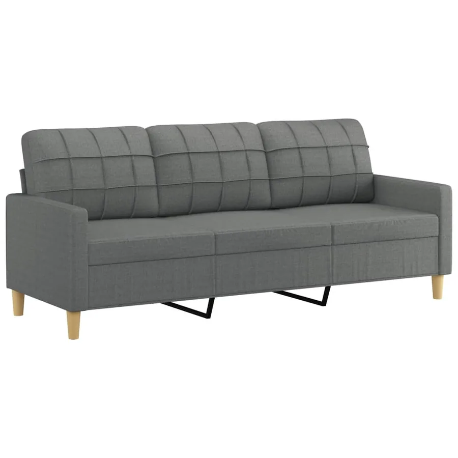 Ensemble de canapés 3 pcs avec coussins Gris foncé Tissu - 4