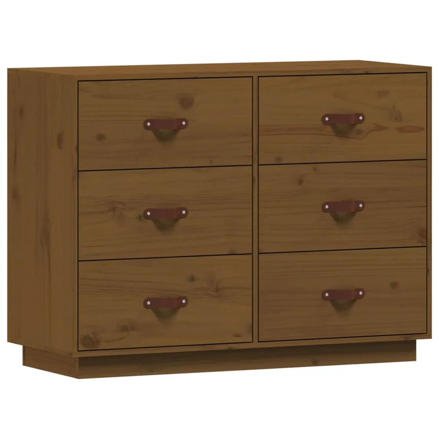 Buffet Marron miel 100x40x75 cm Bois massif de pin - 2