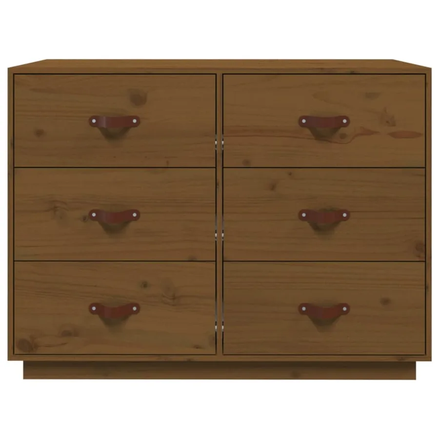 Buffet Marron miel 100x40x75 cm Bois massif de pin - 5