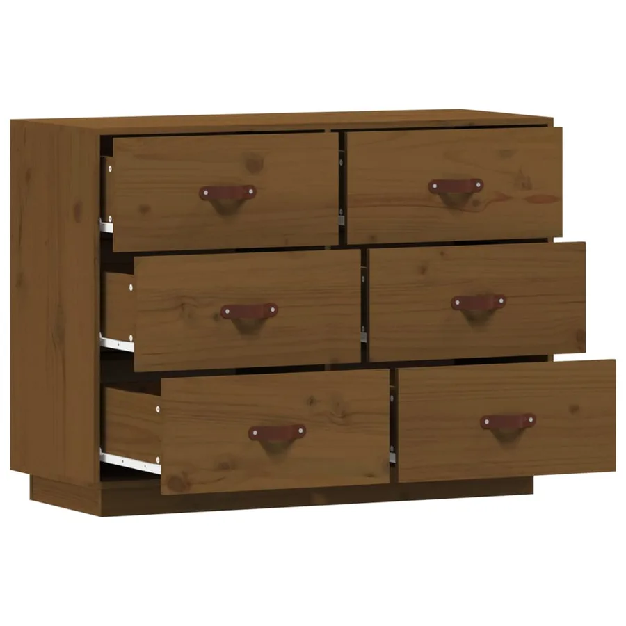 Buffet Marron miel 100x40x75 cm Bois massif de pin - 6