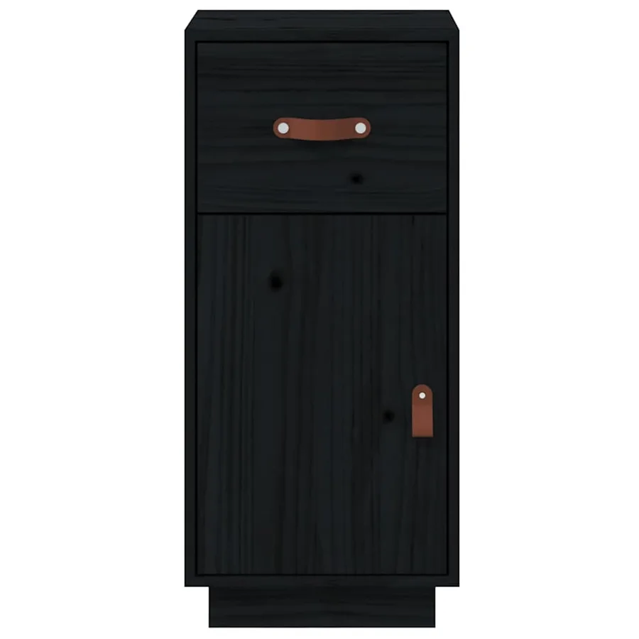 Buffet Noir 34x40x75 cm Bois massif de pin - 6