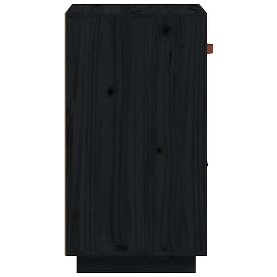 Buffet Noir 34x40x75 cm Bois massif de pin - 8