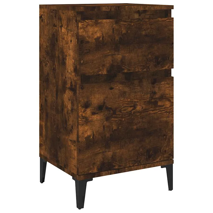 Table de chevet chêne fumé 40x35x70 cm - 2