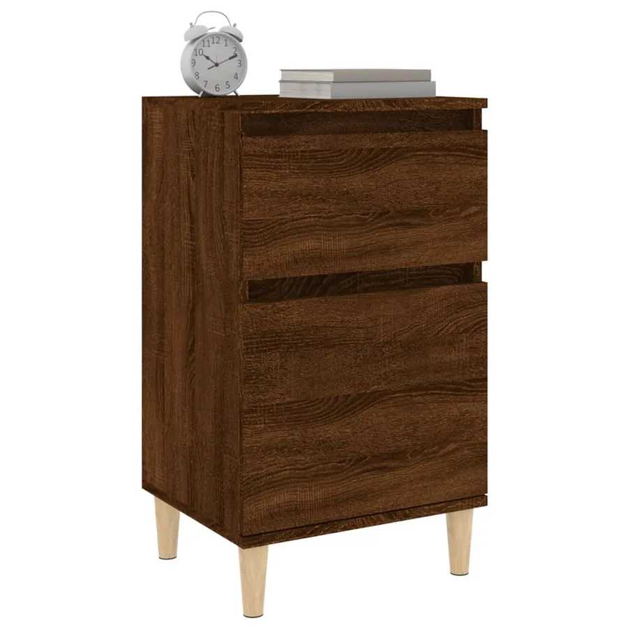 Tables de chevet 2 pcs chêne marron 40x35x70 cm - 4