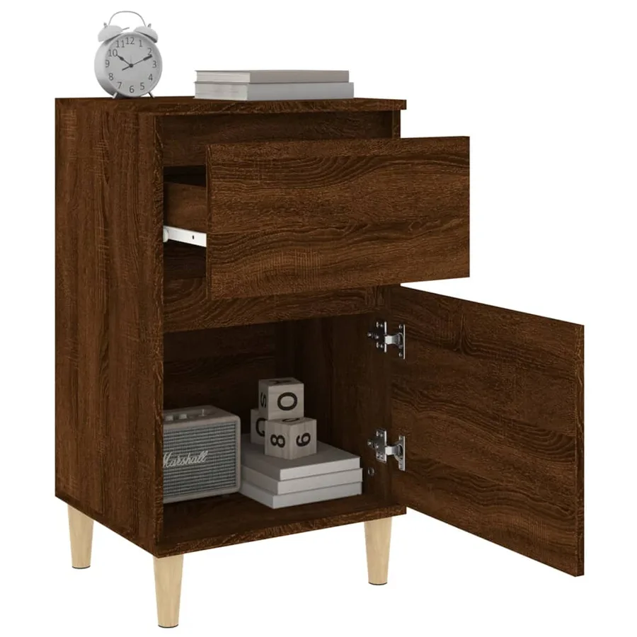 Tables de chevet 2 pcs chêne marron 40x35x70 cm - 5