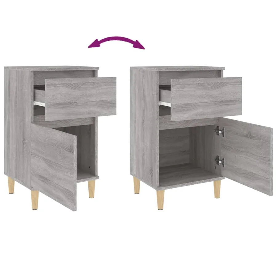 Tables de chevet 2 pcs sonoma gris 40x35x70 cm - 9