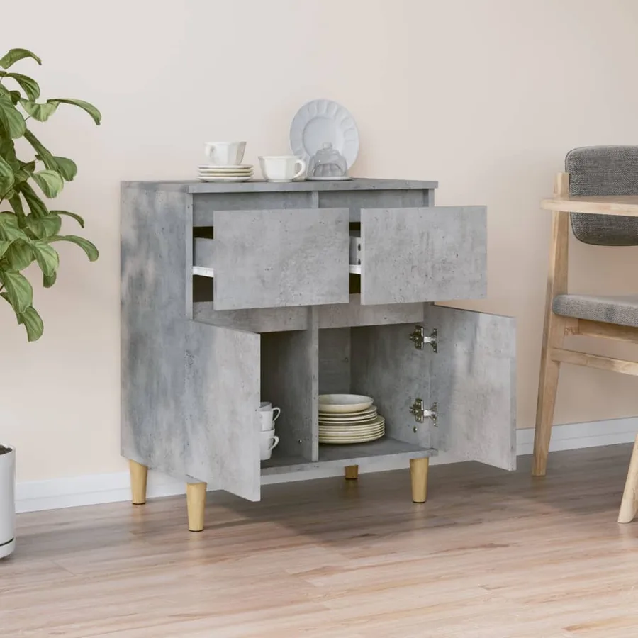 Buffet Gris béton 60x35x70 cm Bois d'ingénierie - 3