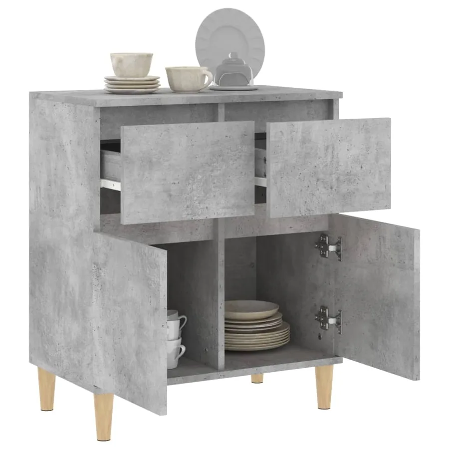 Buffet Gris béton 60x35x70 cm Bois d'ingénierie - 5