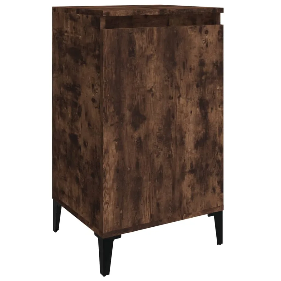 Table de chevet chêne fumé 40x35x70 cm bois d'ingénierie - 2