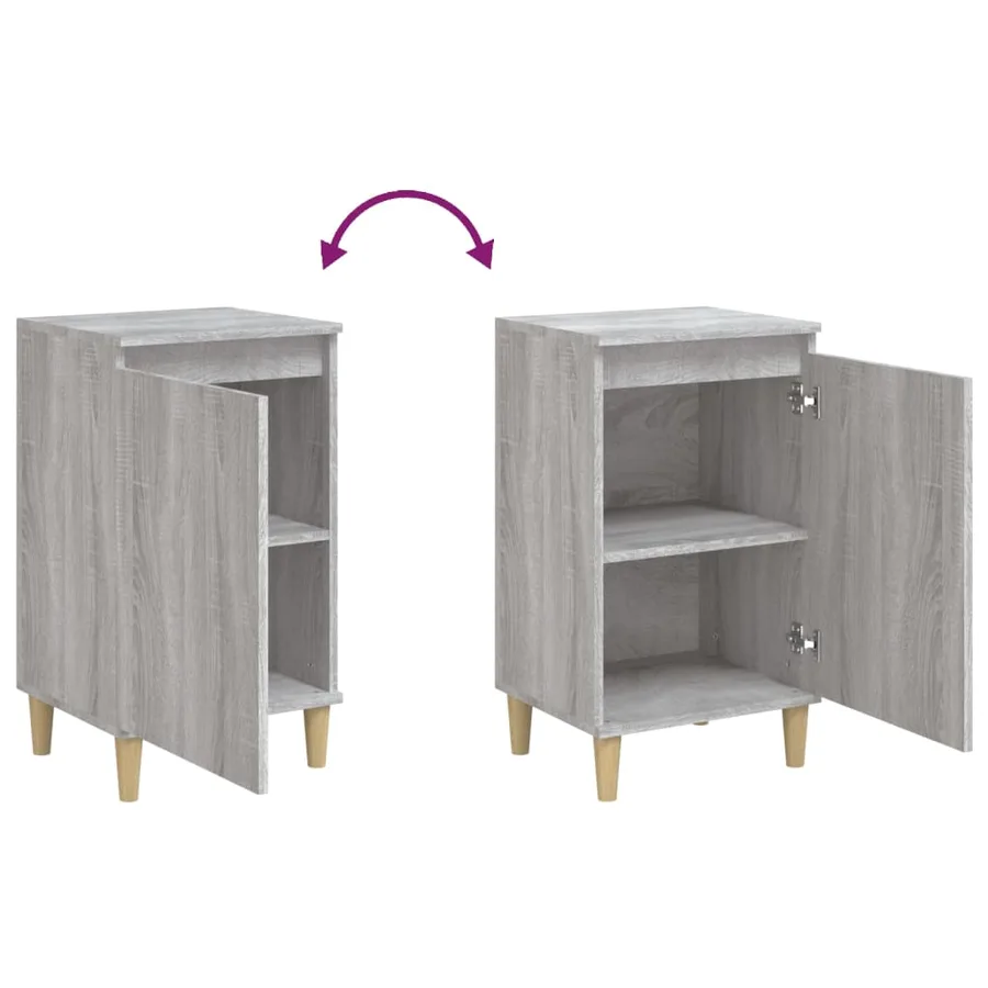 Table de chevet sonoma gris 40x35x70 cm bois d'ingénierie - 8