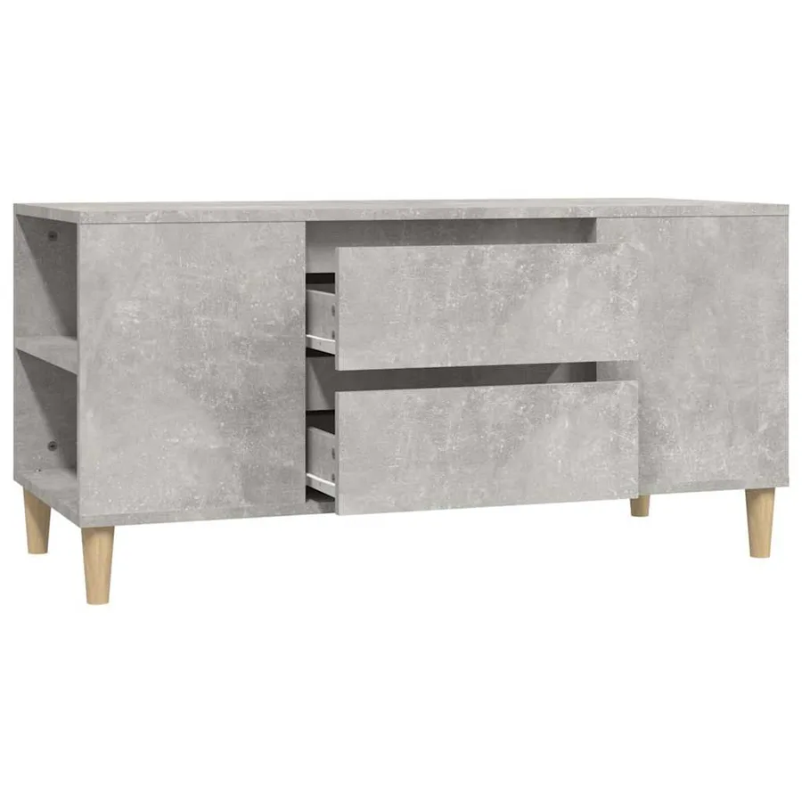 Meuble TV Gris béton 102x44,5x50 cm Bois d'ingénierie - 6