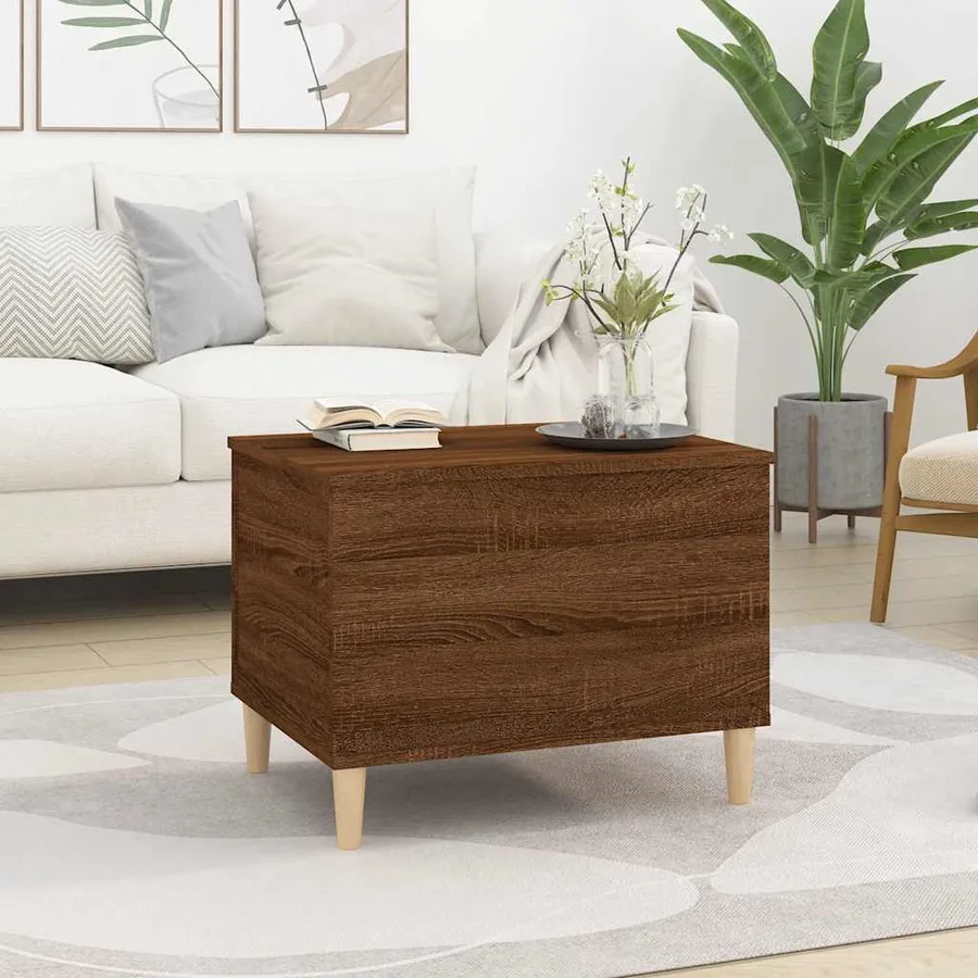 Table basse Chêne marron 60x44,5x45 cm Bois d'ingénierie - 3