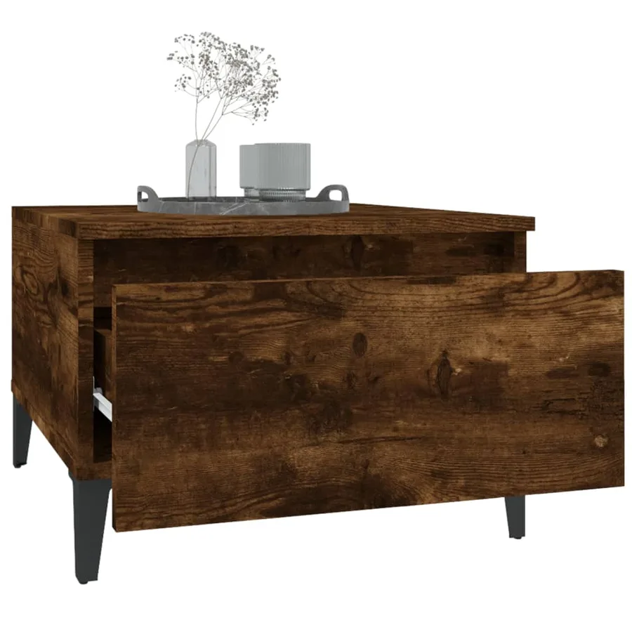 Tables d'appoint 2 pcs Chêne fumé 50x46x35 cm Bois ingénierie - 5