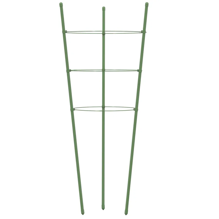 Supports pour plantes de jardin 3 anneaux 5pcs Vert 75 cm Acier - 5