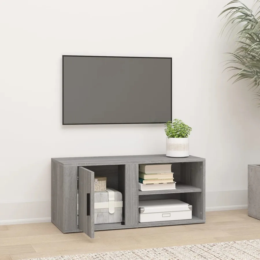 Meuble TV Sonoma gris 80x31,5x36 cm Bois d'ingénierie - 3