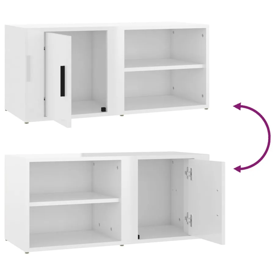 Meubles TV 2 pcs Blanc brillant 80x31,5x36 cm Bois d'ingénierie - 10