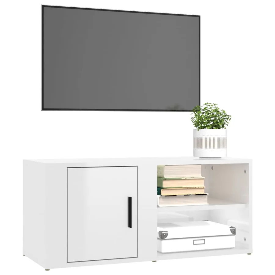Meubles TV 2 pcs Blanc brillant 80x31,5x36 cm Bois d'ingénierie - 4
