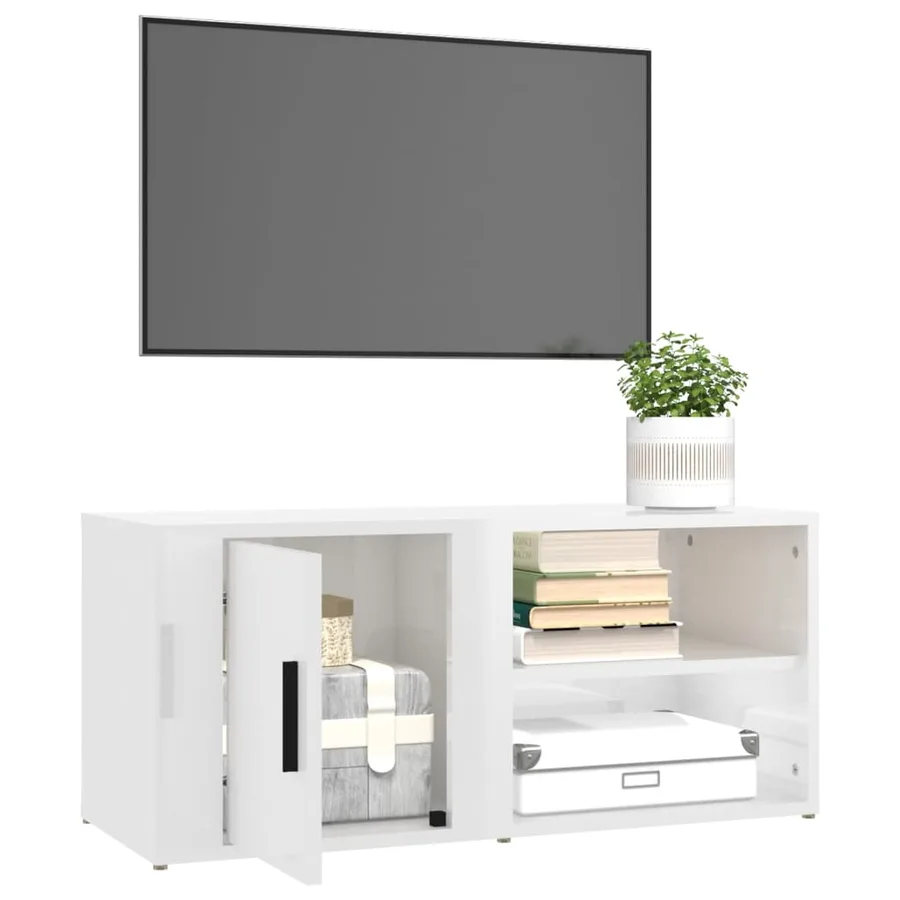 Meubles TV 2 pcs Blanc brillant 80x31,5x36 cm Bois d'ingénierie - 5