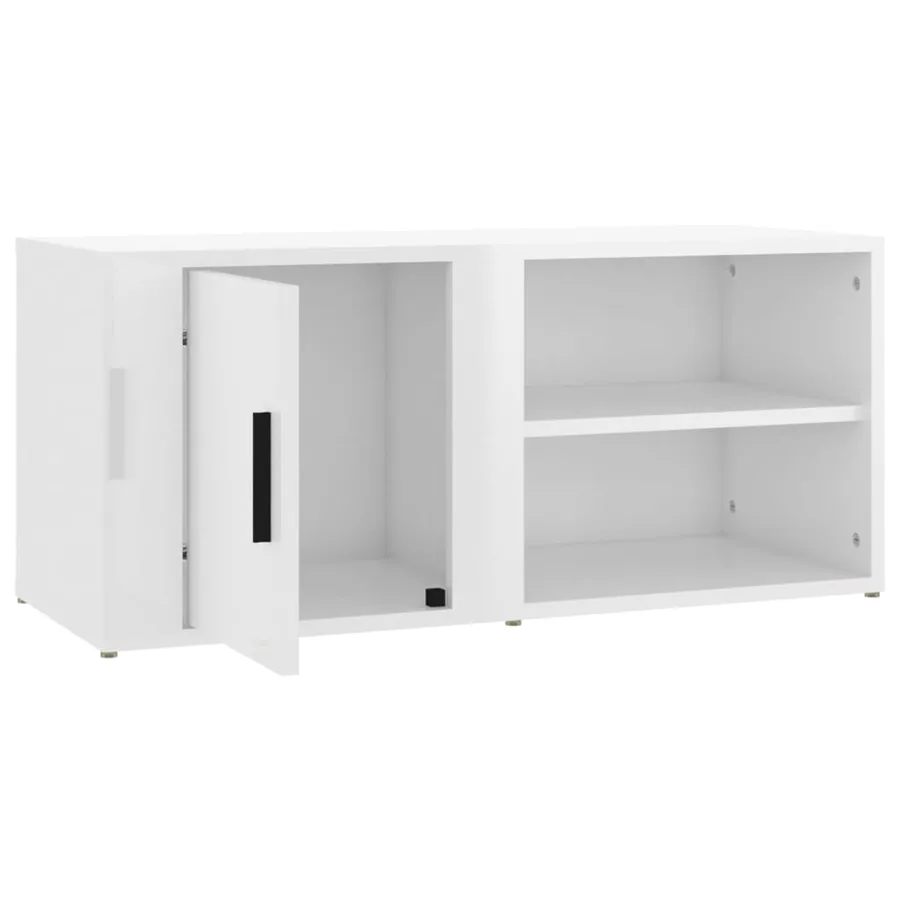 Meubles TV 2 pcs Blanc brillant 80x31,5x36 cm Bois d'ingénierie - 9