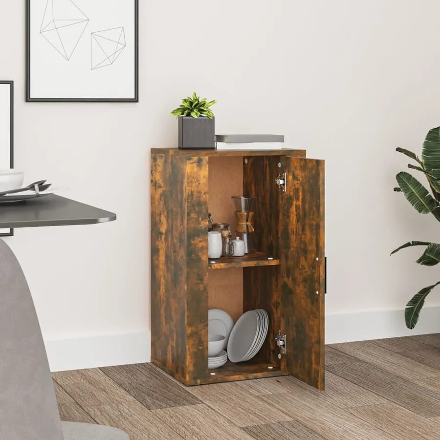 Buffet Chêne fumé 40x33x70 cm Bois d'ingénierie - 7