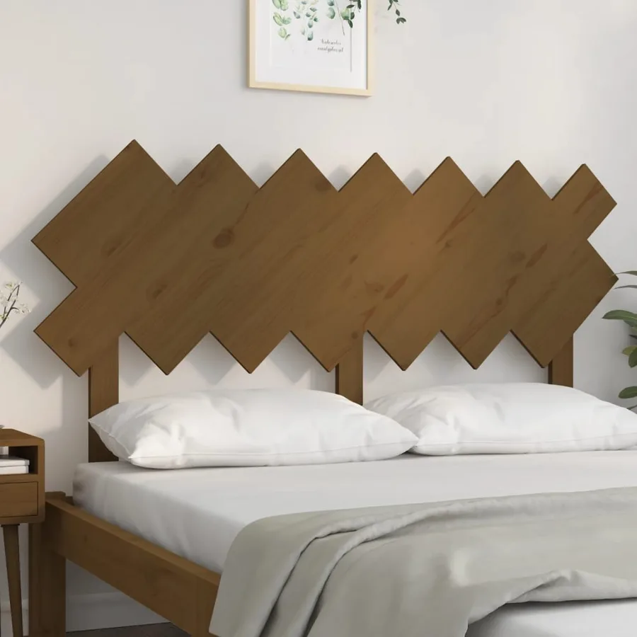 Tête de lit Marron miel 151,5x3x81 cm Bois massif de pin - 3