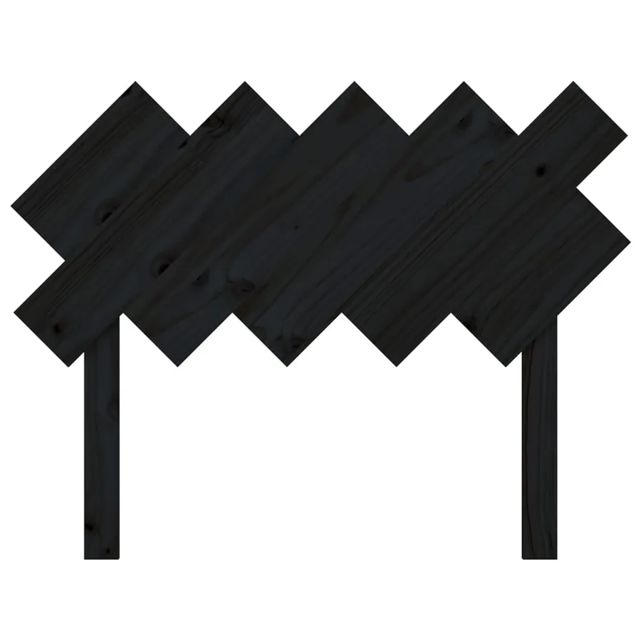 Tête de lit Noir 104x3x80,5 cm Bois massif de pin - 4