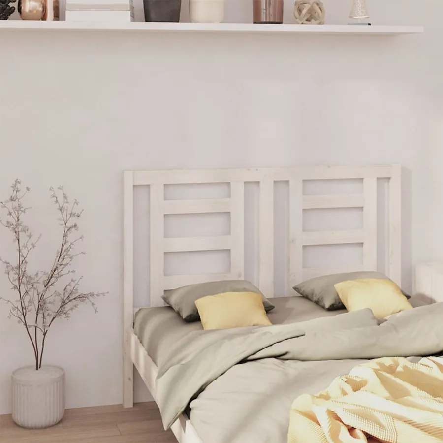 Tête de lit Blanc 126x4x100 cm Bois massif de pin