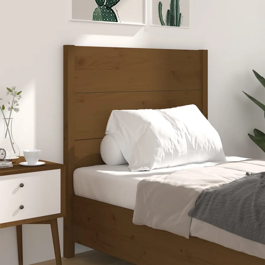 Tête de lit Marron miel 106x4x100 cm Bois massif de pin - 3