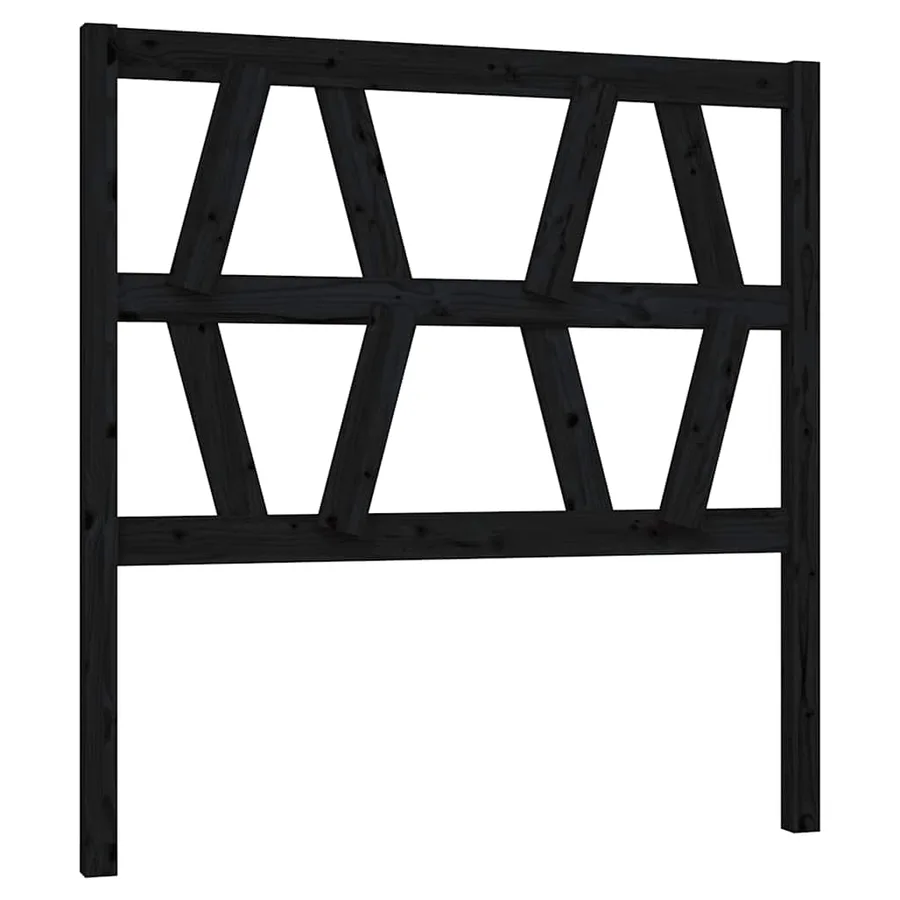 Tête de lit Noir 96x4x100 cm Bois massif de pin - 2