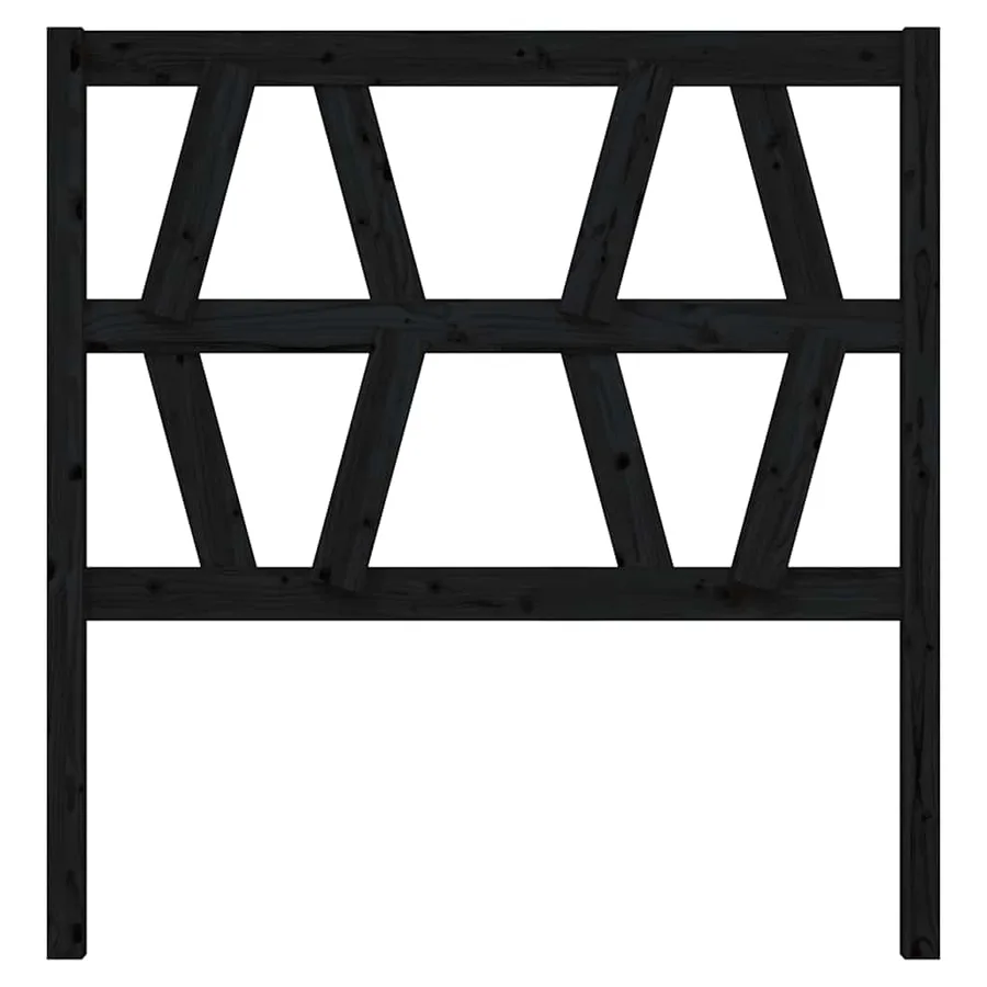 Tête de lit Noir 96x4x100 cm Bois massif de pin - 3