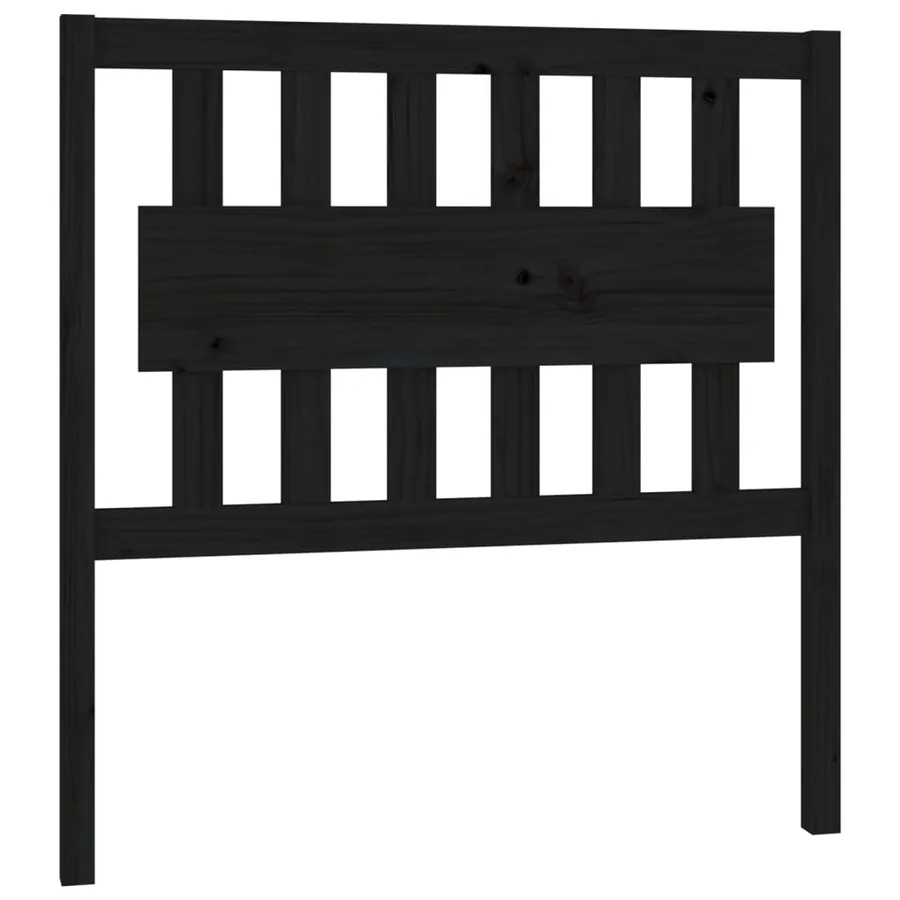 Tête de lit Noir 95,5x4x100 cm Bois massif de pin - 2