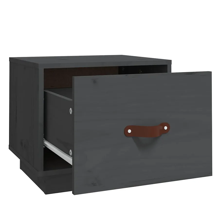 Tables de chevet 2 pcs Gris 40x34x35 cm Bois de pin massif - 6