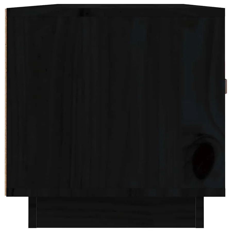 Meuble TV Noir 80x34x35 cm Bois de pin massif - 8