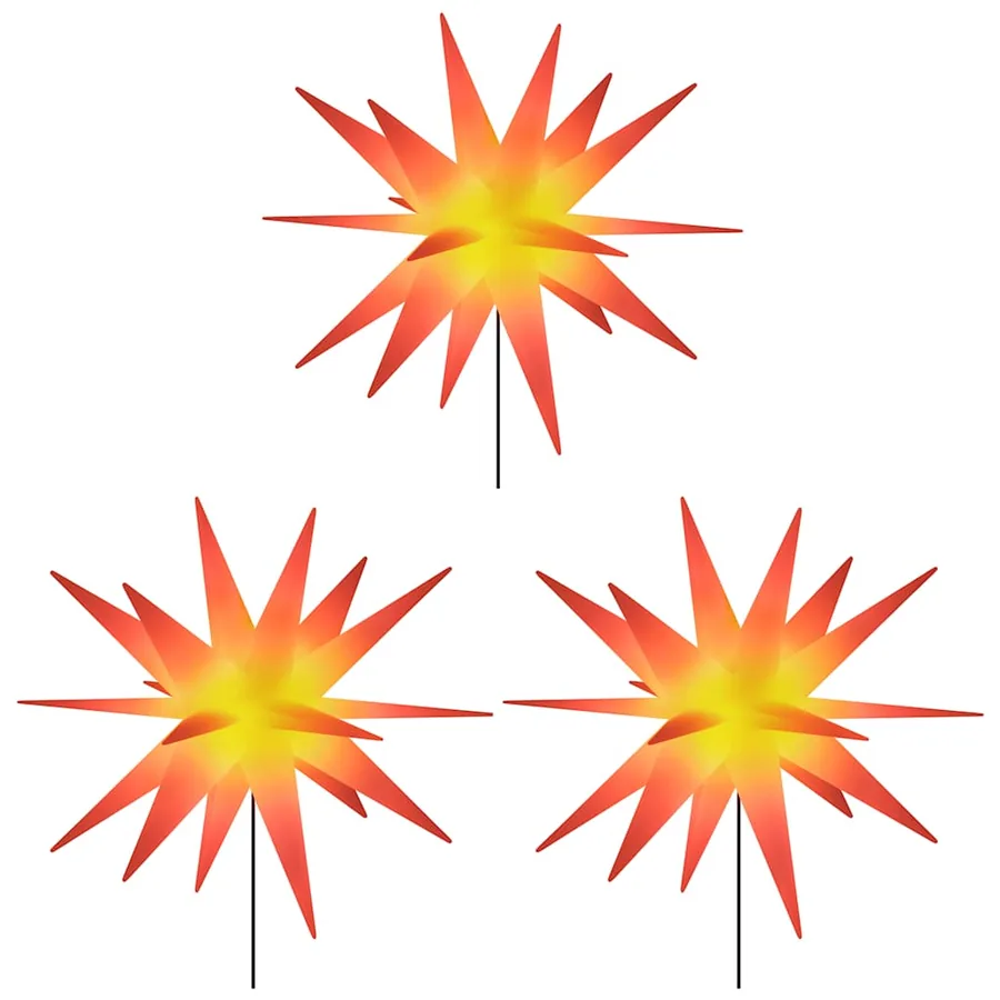 Lumières de Noël avec piquets 3 pcs LED pliable rouge 57 cm - 3