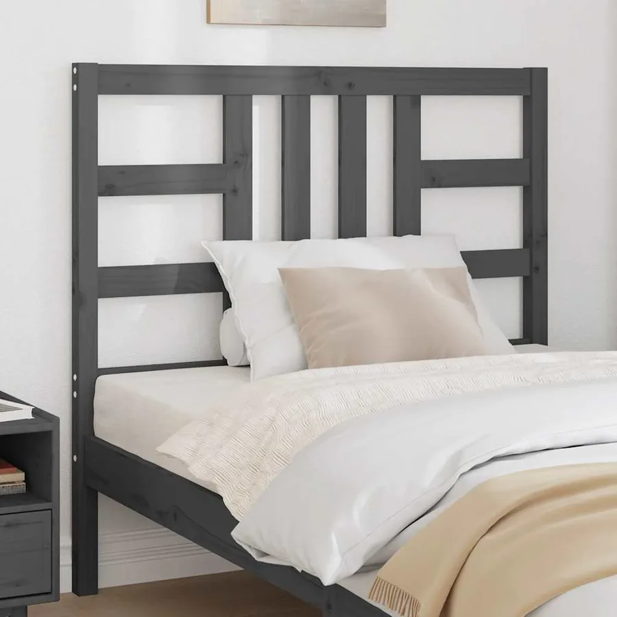 Tête de lit Gris 106x4x100 cm Bois massif de pin