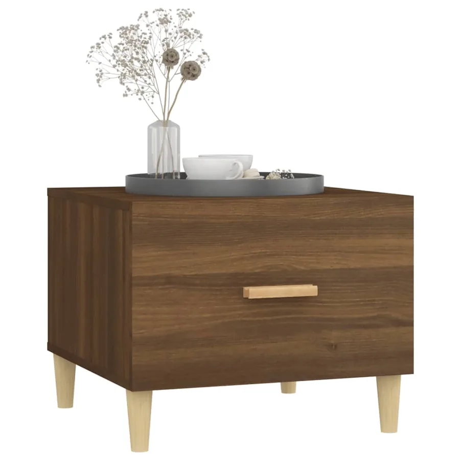 Tables basses 2 pcs chêne marron 50x50x40 cm bois d'ingénierie - 4