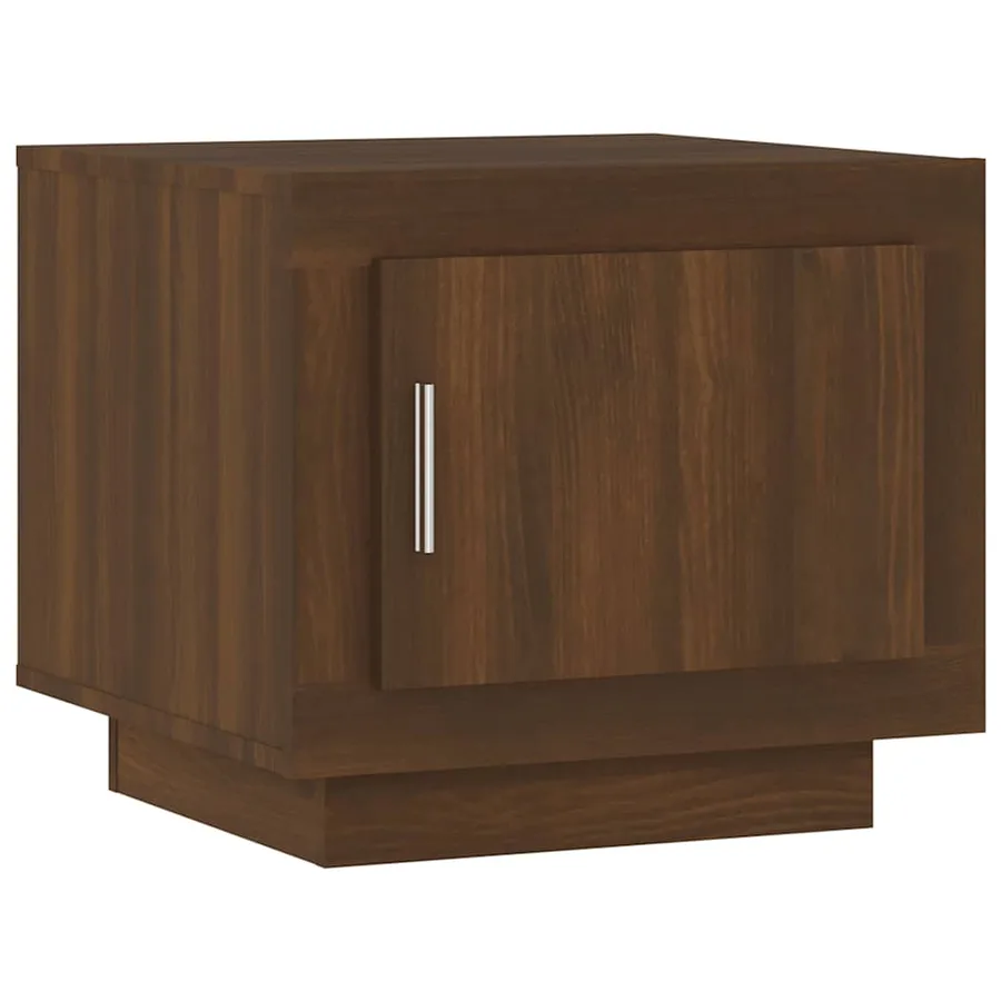Table basse chêne marron 51x50x45 cm bois d'ingénierie - 2