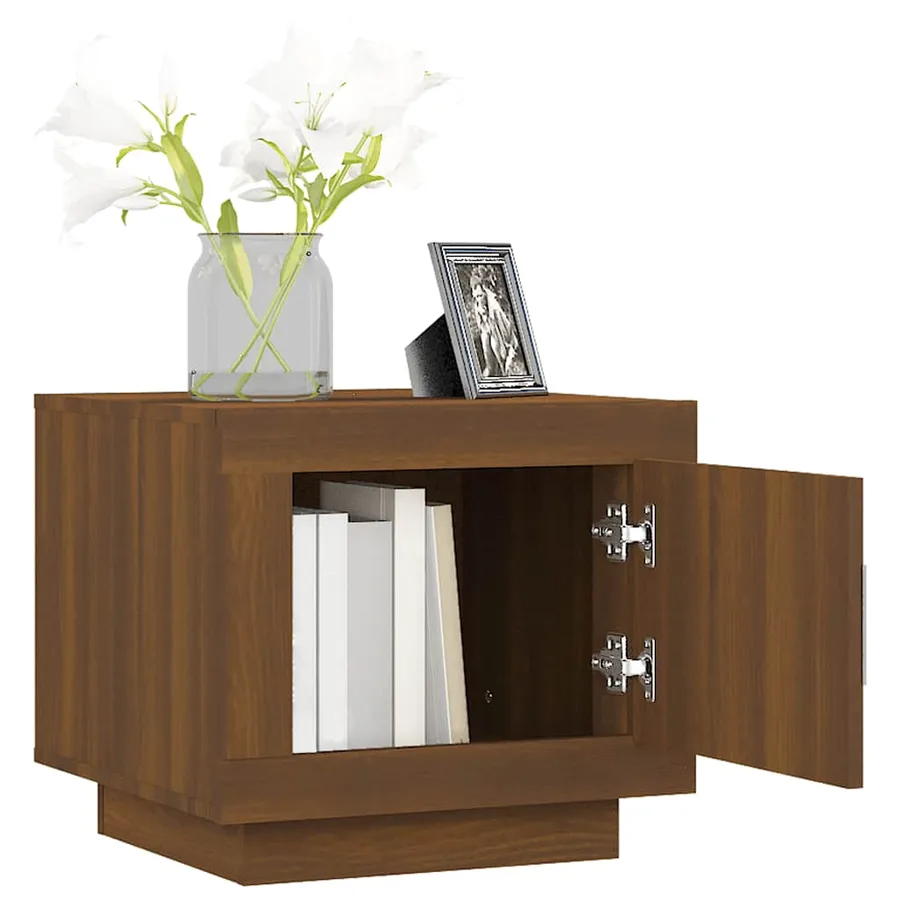 Table basse chêne marron 51x50x45 cm bois d'ingénierie - 4