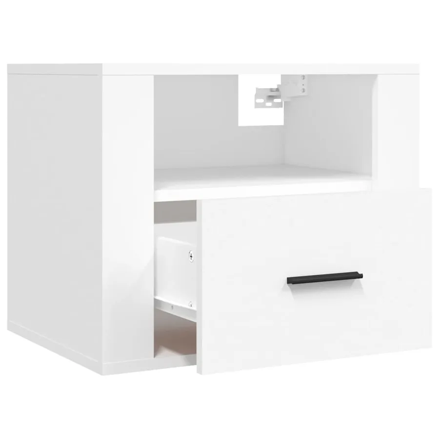 Table de chevet murale Blanc 50x36x40 cm - 6