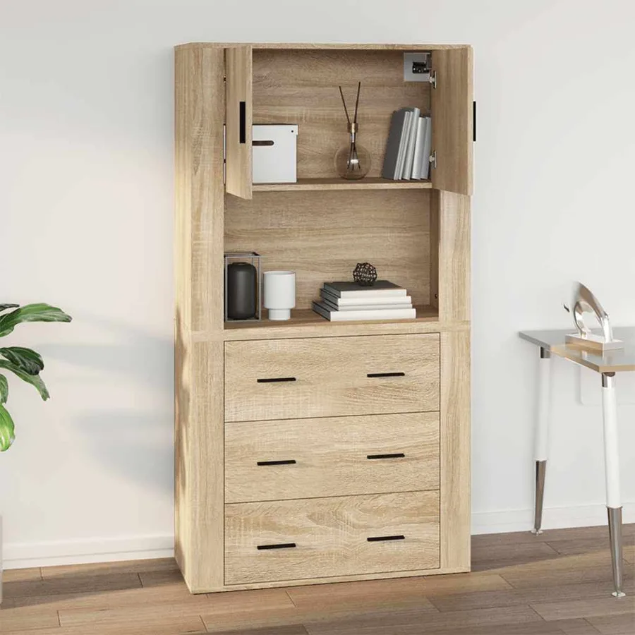 Armoire murale Chêne sonoma 80x33x80 cm Bois d'ingénierie - 8