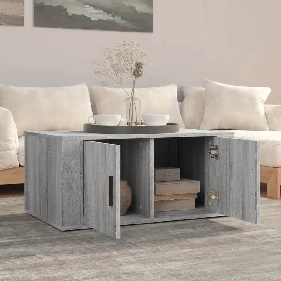 Table basse Sonoma gris 80x50x36 cm Bois d'ingénierie - 3